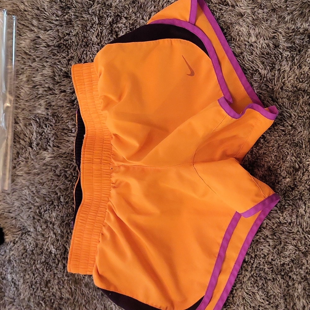 NIKE Dri-Fit Girl's L Athletic/ Sports Shorts Orange/purple/black